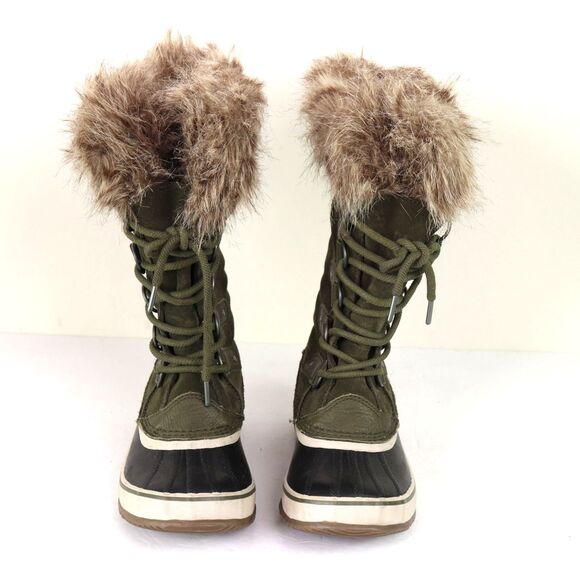 Sorel Joan of Arctic Nori Green Dark Stone Waterproof Boots 7 - Picture 5 of 8